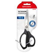 Ножницы BRAUBERG "BOMB", 170 мм, графитовый цвет, 2-сторонняя заточка, эргономичные, 238857