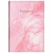 Обложка для паспорта искусственная кожа, принт "Soft Marble", пудрово-розовый, STAFF, 238870