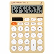 Калькулятор настольный BRAUBERG STYLE-12-BG (157х106 мм), 12 разрядов, двойное питание, БЕЖЕВЫЙ, 272967