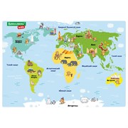 Настольное покрытие BRAUBERG KIDS, А3+, пластик, 46x33 см, "Кот-энтузиаст изучает Мир", 273619