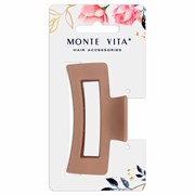 Краб для волос 8,5 см, soft-touch, коричневый, MONTE VITA (МОНТЕ ВИТА), 457001