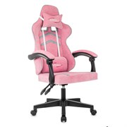 Кресло компьютерное BRABIX "Shooter GM-123", 2 подушки, ткань, розовое/серое, 533213