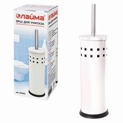 Ершик для унитаза с подставкой, металл, белый, глянцевый, LAIMA, 604962