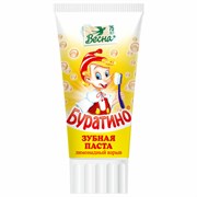 Зубная паста детская 75 мл БУРАТИНО (Весна) "Лимонадный взрыв", бережно очищает, 1827