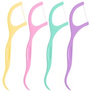 Зубочистки-флоссеры с зубной нитью "200 шт. (4х50 шт.) + 20 в подарок!", ВКУС МЯТЫ И ФРУКТОВ, LAIMA DENT, 609408