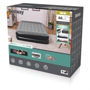 Надувная кровать 152х203х46 см, с подголовником, встроенный насос 220В, до 300 кг, BESTWAY, 67403