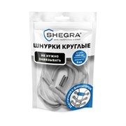 Шнурки круглые эластичные БЕЛЫЕ длина 100 см, диаметр 5 мм, 2 капсулы, цвет серебряный, SHEGRA, 701714