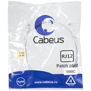 Телефонный патч-корд Cabeus PC-TEL-RJ12-1.5m
