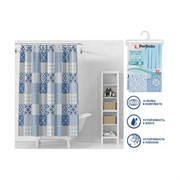 Штора для ванной комнаты PERFECTO LINEA Secret 180x180, с кольцами, калейдоскоп