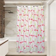 Штора для ванной Сантис peva pv-116 (фламинго) 54 gsm 180x180 см