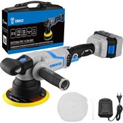 Бесщеточная полировальная аккумуляторная орбитальная шлифмашина DEKO DKCP20DA PRO
