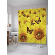 Шторка-занавеска для ванной JoyArty Бабочки на цветах