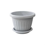 Кашпо ООО КЗНМ сильвер эко с блюдцем d 33, объём 11,9л меланж (серый мрамор)