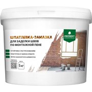Шпатлевка-замазка для заделки швов по монтажной пене PROSEPT Flastic 5 кг