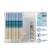 Штора для ванной комнаты PERFECTO LINEA Secret 180x180, с кольцами, пляж