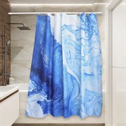 Тканевая штора для ванной Сантис pe-207 (мраморные разводы. океан) 90 gsm 180x180 см