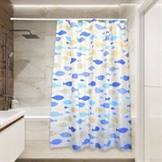 Штора для ванной Сантис peva pv-128 (озорные мальки) 75 gsm 180x180 см