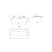 Выдвижной встраиваемый розеточный блок SETE SBT-03-80