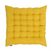 Подушка на стул Tkano коллекция Essential из стираного льна горчичного цвета, 40x40x4 см