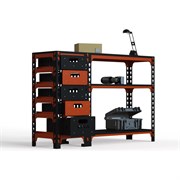 Стол-верстак ООО Металекс c одной тумбой, 950x1600x600 мм оранжево-чёрный