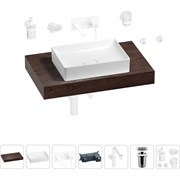 Комплект мебели для ванной комнаты с раковиной Wellsee Genuine Tree