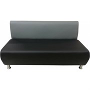 Двухместная секция дивана Мягкий Офис серая-черная