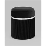 Пуф Стул Груп Миранда с ящиком, серебро, велюр черный