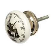 Керамическая ручка для мебели BlumenHaus Часы с кроликом