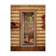 Дверь для бани DoorWood фотопечать рисунок а004