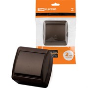 Кнопка звонковая TDM ELECTRIC открытой установки IP44 6А шоколад "Селигер"