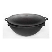 Чугунный казан Davr Metall казан8(плоск)+крыш(садж)8л