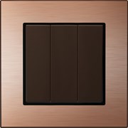 Трехклавишный выключатель Metronex Exclusive Champagne Metallic