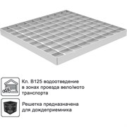 Ячеистая стальная оцинкованная водоприемная решетка Gidrolica 206