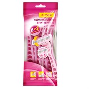 Бритвенные станки одноразовые, 3 лезвия, увлажняющая полоска, плавающая головка, 10 шт., розовый, X-ONE, 700035