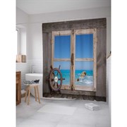 Шторка-занавеска для ванной JoyArty Штурвал у окна