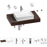 Комплект мебели для ванной комнаты с раковиной Wellsee Genuine Tree