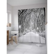 Шторка-занавеска для ванной JoyArty Бульвар зимней ночью