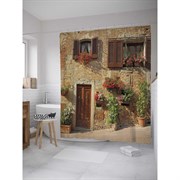 Шторка-занавеска для ванной JoyArty Цветы на стене