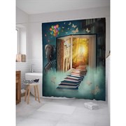 Шторка-занавеска для ванной JoyArty Лестница к знаниям