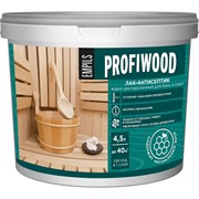 Влагостойкий водно-дисперсионный полиакриловый лак-антисептик для бань и саун Profiwood 63083