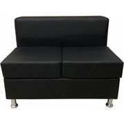 Двухместная секция дивана Мягкий Офис черная