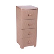 Комод ЗПИ "Альтернатива" Плетенка 4-х секцион. какао