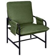 Кресло BRABIX "Gentle LC-300", ЛОФТ, пружинный блок, ткань велсофт (плюш), оливковое, 533145