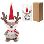 Украшение новогоднее интерьерное 40 см "Веселый оленёнок", полиэстер, ЗОЛОТАЯ СКАЗКА, 592508