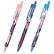 Ручка шариковая автоматическая с принтом FUNSTER (ФАНСТЕР) "ANIME", корпус soft-touch, СИНЯЯ, узел 0,7 мм, линия письма 0,35 мм, 144406