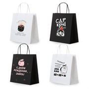 Пакет подарочный (1 штука) 26х13х32 см (L) "Funny Mix", ассорти, крафт, ЗОЛОТАЯ СКАЗКА, 700820