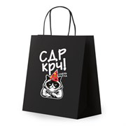 Пакет подарочный (1 штука) 26х13х32 см (L) "С ДР крч", крафт, ЗОЛОТАЯ СКАЗКА, 700841