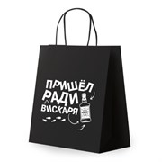Пакет подарочный (1 штука) 26х13х32 см (L) "Пришел ради вискаря!", крафт, ЗОЛОТАЯ СКАЗКА, 700842