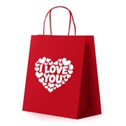 Пакет подарочный (1 штука) 26х13х32 см (L) "Love Kraft", крафт, ЗОЛОТАЯ СКАЗКА, 700843