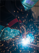 Перчатки (краги) спилковые усиленные термозащитные ProfLineLeader, черный/красный